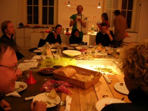 Halfway into the dinner. The effects are starting to work.
