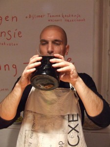 Matteo tasting the infusum